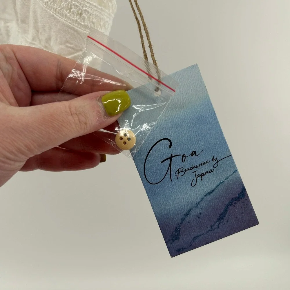 Goa Beachwear by Japna White Lace Crochet Crop Top XL NWT Boho Festival Coastal - Picture 4 of 12